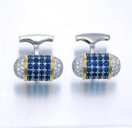 Blue Sapphire and Diamond Cufflinks