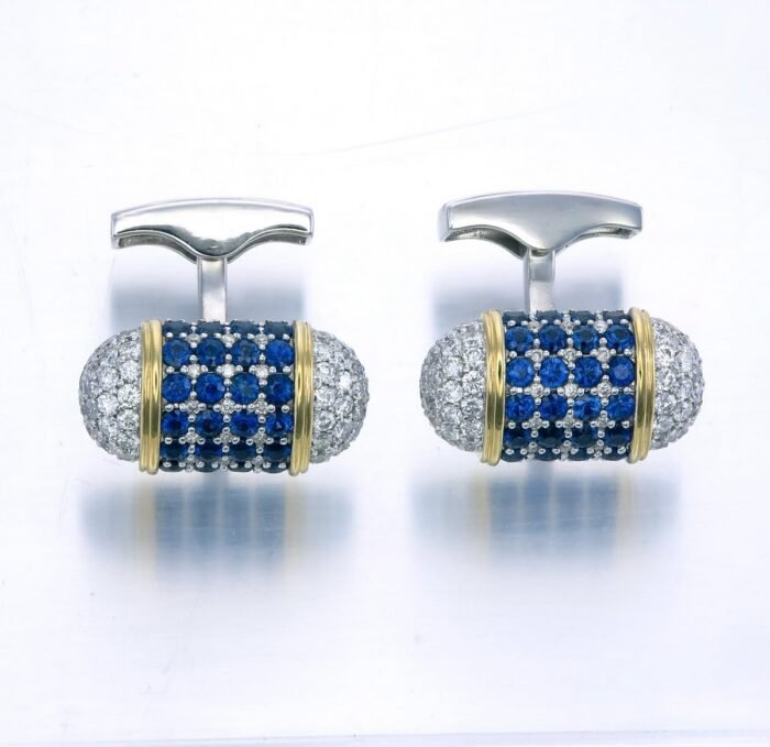 Blue Sapphire and Diamond Cufflinks