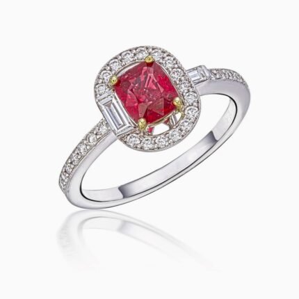 Pigeon Blood Ruby and Diamond Ring